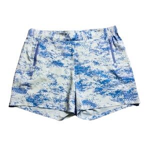 Columbia PFG Tidal II Shorts Women’s 1X Soft Violet Purple Camo UPF 50 5” Inseam